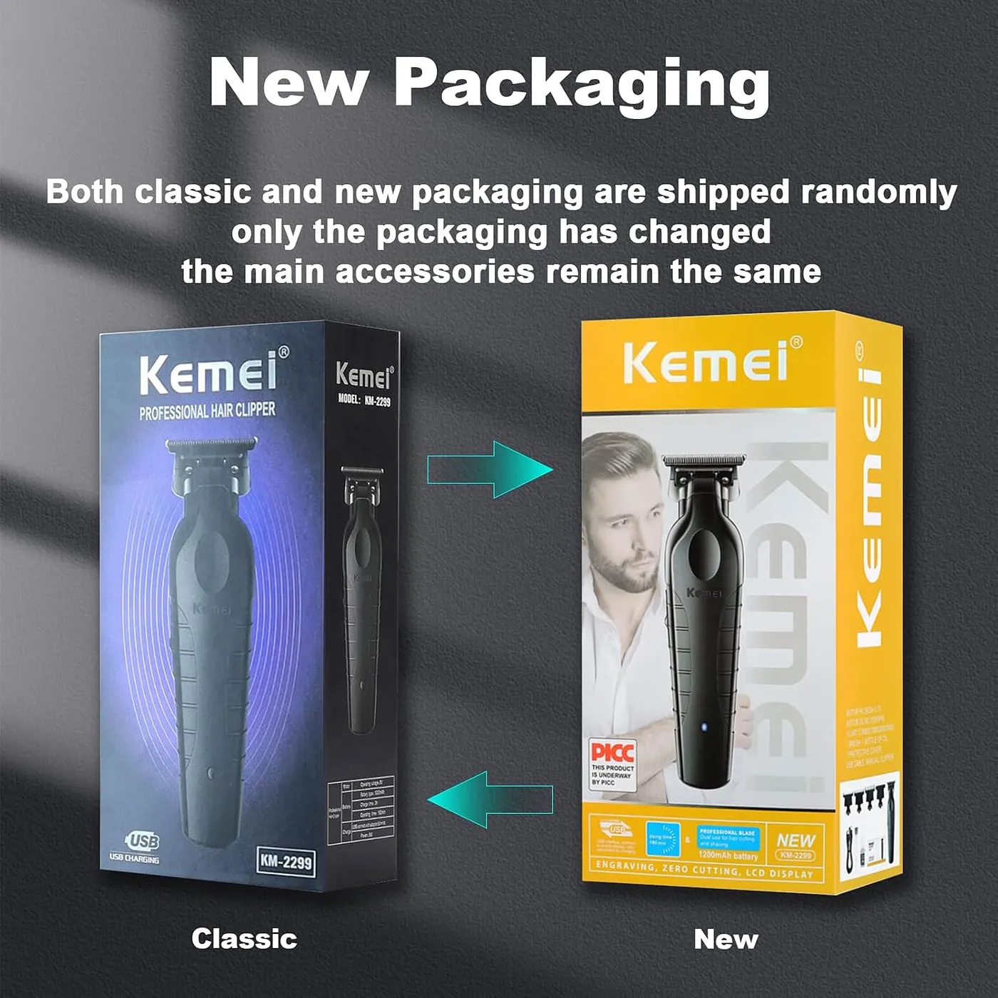 Kemei KM-2299 máquina de corte y perfilado inalámbrica 1200mAh